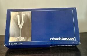 Vintage Cristal d'Arques Castel Champagne Flutes - Set of 6 - 16cl -